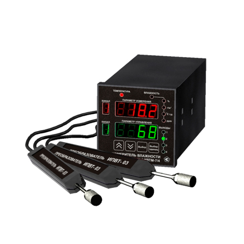 ИВТМ-7/4-Щ2 — четырехканальный стационарный измеритель-регулятор влажности и температуры в щитовом исполнении