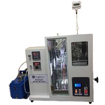 АРНПц-В-ПХП — полуавтоматический аппарат для определения фракционного состава нефтепродуктов при пониженном давлении окружающей среды (под вакуумом) с цифровым сертифицированным термометром