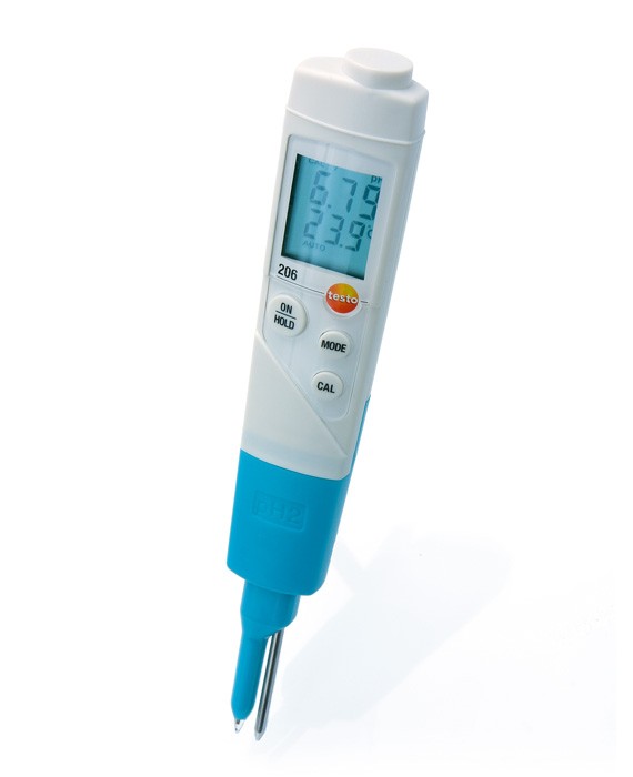 Testo 206-pH2 комплект — карманный pH-метр с кейсом и буферными растворами