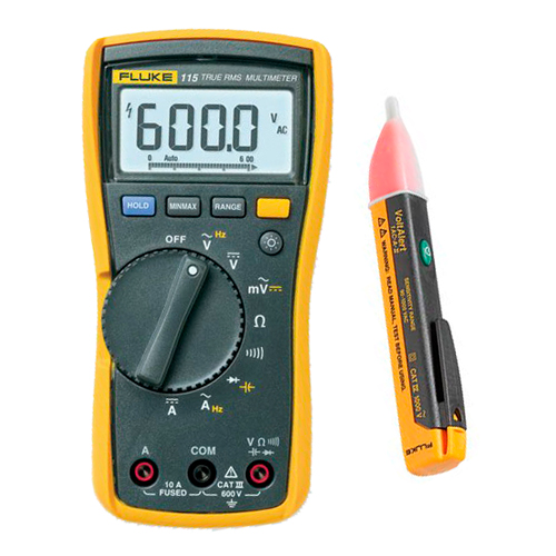 Fluke 115/1AC-II Kit — комплект мультиметра цифрового и бесконтактного тестера переменного напряжения