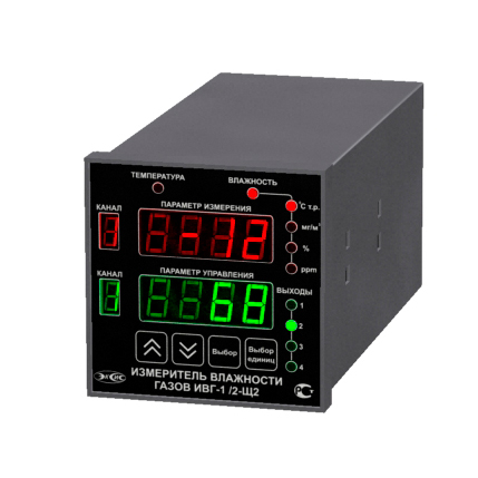 ИВГ-1/2-Щ2-YР-ZА — стационарный двухканальный запоминающий измеритель-регулятор микровлажности газов в щитовом исполнении (измерительный блок)