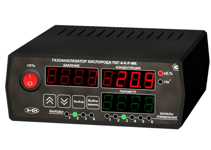ПКГ-4/4-С-К-4Р-2А — стационарный двухканальный газоанализатор кислорода (измерительный блок)