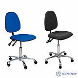VKG C-100 ESD — антистатический тканевый лабораторный стул с регулировкой угла наклона спинки