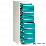 ДР-10/1 LAB RAL9010/5021 — тумба-драйвер лабораторная с 10 ящиками 500*590*1520мм