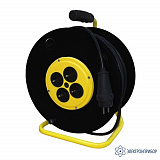 SUNTEK КГ (ГОСТ) 3х2,5 черный 50м — удлинитель на пластиковой катушке 4-местный