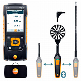 testo 440dp (0563 4410) — комплект для вентиляции №4 с Bluetooth крыльчаткой 100 мм 0635 9431, зондом-крыльчаткой 16 мм 0635 9570, зондом влажности и  температуры 0636 9730, телескопической рукояткой 0554 0960 и кейсом 0516 4401