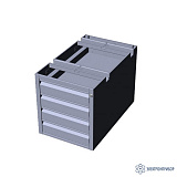 Тумба подвесная на 4 ящика С6 (цвет RAL 7035 ESD) — для столов серии С6