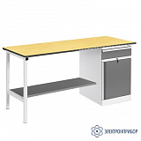 ВР-12+ТМБ-02/№1 — верстак — оснащенный тумбой ТМБ-02 — тип столешницы №1