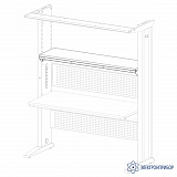 ДЕ-ПО-18-4 ESD RAL7035 — дополнительная полка для рабочих столов Дельта 1800х400 мм — антистатическое исполнение