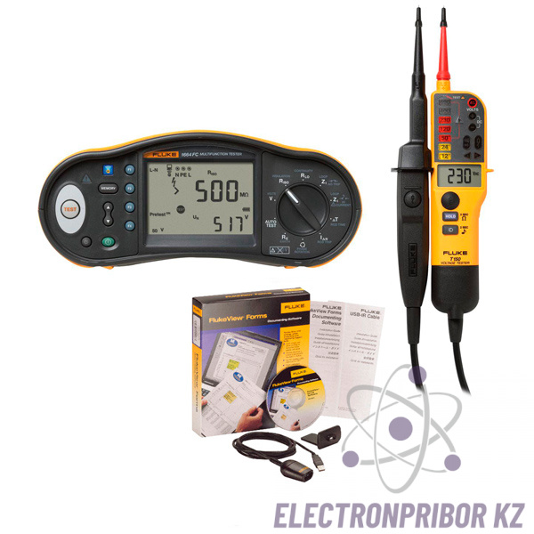 Fluke 1664/T150 KIT/F — комплект многофункционального тестера электроустановок и пробника напряжения с ПО FVF
