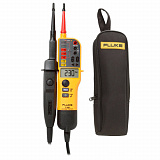 Fluke T150/C150 — комплект тестера напряжения/целостности с ЖК-дисплеем с переключаемой нагрузкой и омметром и футляра C150