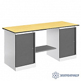 ВР-15+ТМБ-01+ТМБ-01/№1 — верстак — оснащенный двумя тумбами ТМБ-01 — тип столешницы №1