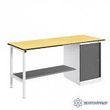 ВР-18+ТМБ-01/№1 — верстак — оснащенный тумбой ТМБ-01 — тип столешницы №1