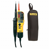 Fluke T150VDE/C150 — комплект тестера напряжения/целостности с ЖК-дисплеем с переключаемой нагрузкой и омметром (версия VDE) и футляра C150
