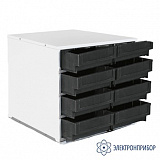 СП-01/C-2 ESD — металлическая тумба-сегмент поворотной стойки с 8 широкими пластиковыми кейсами антистатическое исполнение