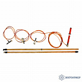 ЗПП-330Н (сеч. 25мм2) — заземление переносное для распределительных устройств 3-х фазное до 330кВ с одной штангой