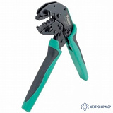ProsKit CP-371B — клещи со сменными губками для обжима изолированных/неизолированных гильз D1.25/2.0/5.5 mm с  храповым механизмом