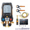 testo 557s комплект 2 в кейсе с шлангами — умный цифровой манометрический коллектор — смарт-зонды вакуума и температуры и набор из четырёх заправочных шлангов