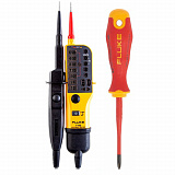 Fluke T110/SD — комплект тестера напряжения/целостности с переключаемой нагрузкой и крестообразной отвертки Fluke IPHS1