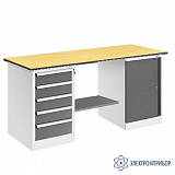 ВР-18+ДР-05+ТМБ-01/№1 — верстак — оснащенный драйвером ДР-05 и тумбой ТМБ-01 — тип столешницы №1