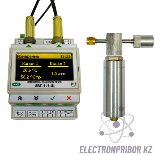 ИВГ-1/1-Щ-2Р-2А-DIN — стационарный одноканальный измеритель-регулятор микровлажности газов в щитовом исполнении (базовый комплект измерительного блока и преобразователя ИПВТ-08-01-Д1)