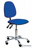 VKG C-100/KJ200 ESD (цвет синий) — антистатический тканевый лабораторный стул с регулировкой угла наклона спинки — с газлифтом KJ/200