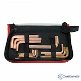 Набор шестигранных ключей омедненных 2-14 в сумке,