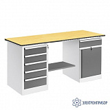 ВР-15+ДР-05+ТМБ-02/№1 — верстак — оснащенный драйвером ДР-05 и тумбой ТМБ-02 — тип столешницы №1