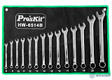 ProsKit HW-6514B — набор ключей гаечных рожковых/накидных (14 штук)
