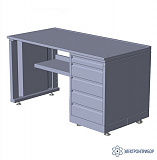 V6-1800 D ЛДСП (цвет RAL 7035) — верстак с драйвером на 5 ящиков (ДСП 22 мм с ламинированным покрытием)