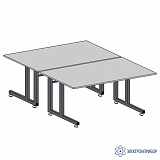 С5-1500x650 островной ESD — стол рабочий антистатический