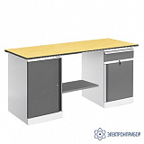 ВР-18+ТМБ-01+ТМБ-02/№1 — верстак — оснащенный двумя тумбами ТМБ-01 и ТМБ-02 — тип столешницы №1