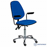 VKG C-200/KJ200 ESD (цвет синий) — антистатический тканевый лабораторный стул с регулировкой угла наклона спинки и сидения — с газлифтом KJ/200