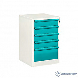 ДР-05/1 LAB RAL9010/5021 — тумба-драйвер лабораторная с 5 ящиками 500*590*800мм