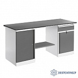 ВР-15+ТМБ-01+ТМБ-02/№3 — верстак — оснащенный двумя тумбами ТМБ-01 и ТМБ-02 — тип столешницы №3