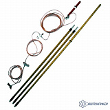 ЗПП-500Н (сеч. 35мм2) — заземление переносное для распределительных устройств 3-х фазное до 500кВ с одной штангой