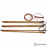 ЗПЛ-220Н-3 (сеч. 25мм2) — заземление переносное для воздушных линий 3-х фазное до 220кВ с тремя штангами