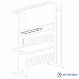 ДЕ-ДЛ-6 RAL7035 — светильник под верхнюю полку для рабочих столов Дельта 748х177х50мм
