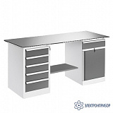 ВР-15+ДР-05+ТМБ-02/№4 — верстак — оснащенный драйвером ДР-05 и тумбой ТМБ-02 — тип столешницы №4