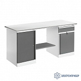 ВР-18+ТМБ-01+ТМБ-02/№5 — верстак — оснащенный двумя тумбами ТМБ-01 и ТМБ-02 — тип столешницы №5