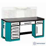 ВТ-18/Р-ФС — верстак серии Титан в расширенной комплектации — столешница фанера/сталь