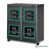 DC-4B ESD (черный) — шкаф сухого хранения антистатический с 4 секциями