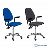 VKG C-200 ESD — антистатический тканевый лабораторный стул с регулировкой угла наклона спинки и сидения