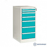 ДР-07/1 LAB RAL9010/5021 — тумба-драйвер лабораторная с 7 ящиками 500*590*1040мм